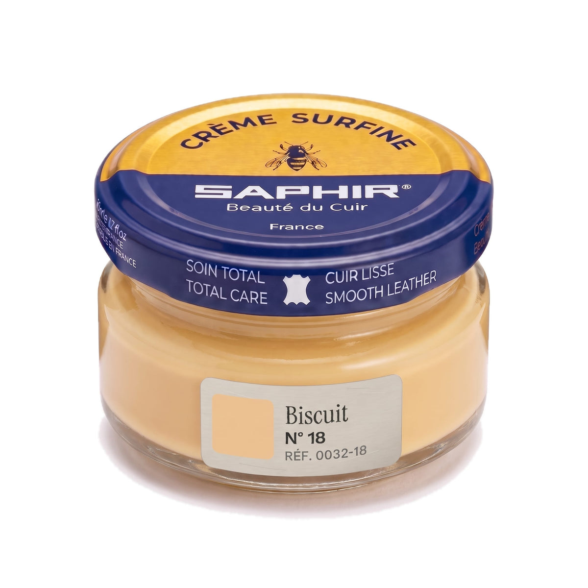 Crème Surfine Saphir Biscuit, pot en verre de 50 ml