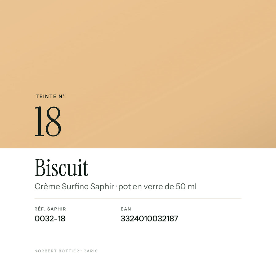 Teinte Biscuit n° 18 de la Crème Surfine Saphir, réf. 0032-18, EAN 3324010032187