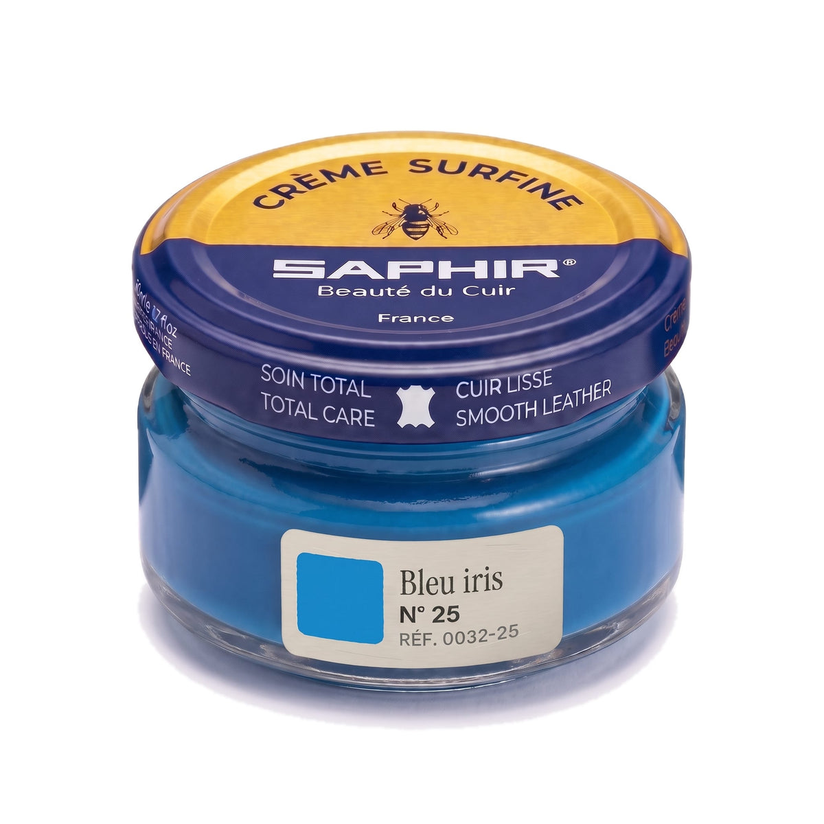 Crème Surfine Saphir Bleu iris, pot en verre de 50 ml