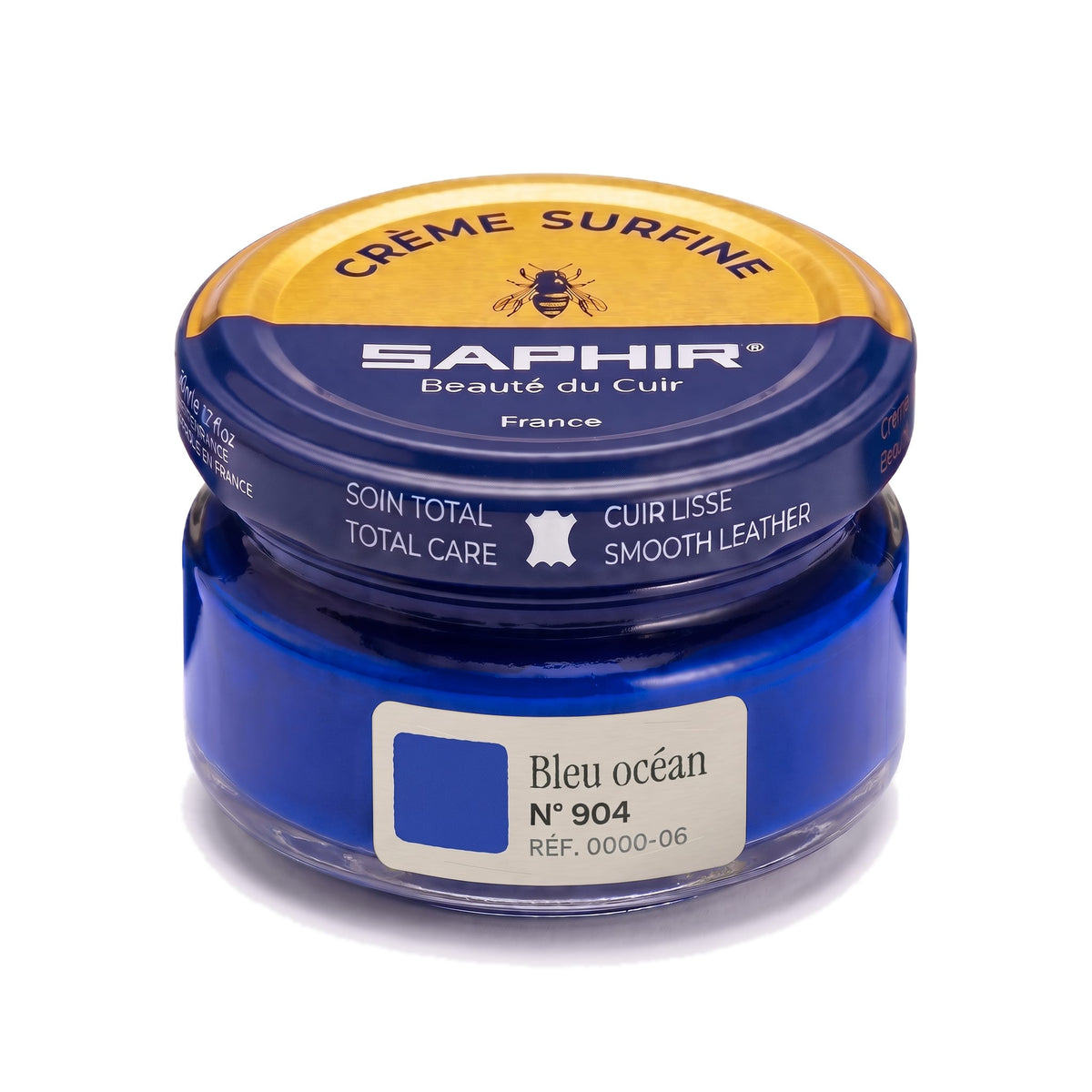 Crème Surfine Saphir Bleu océan, pot en verre de 50 ml