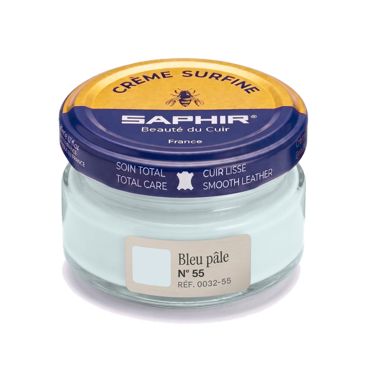 Crème Surfine Saphir Bleu pâle, pot en verre de 50 ml