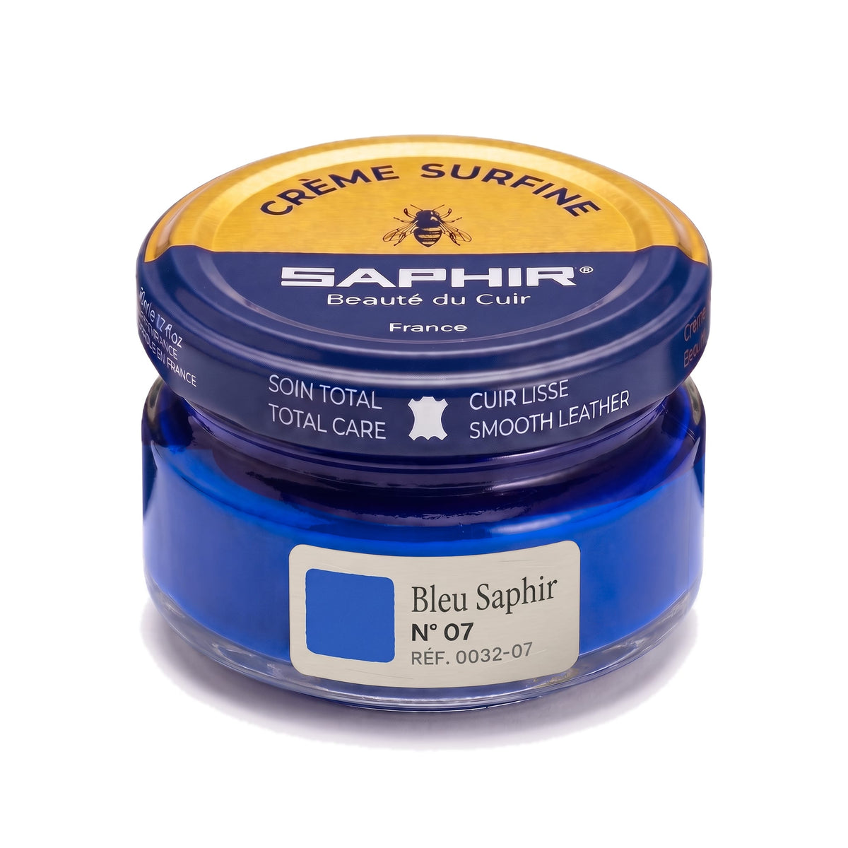 Crème Surfine Saphir Bleu Saphir, pot en verre de 50 ml