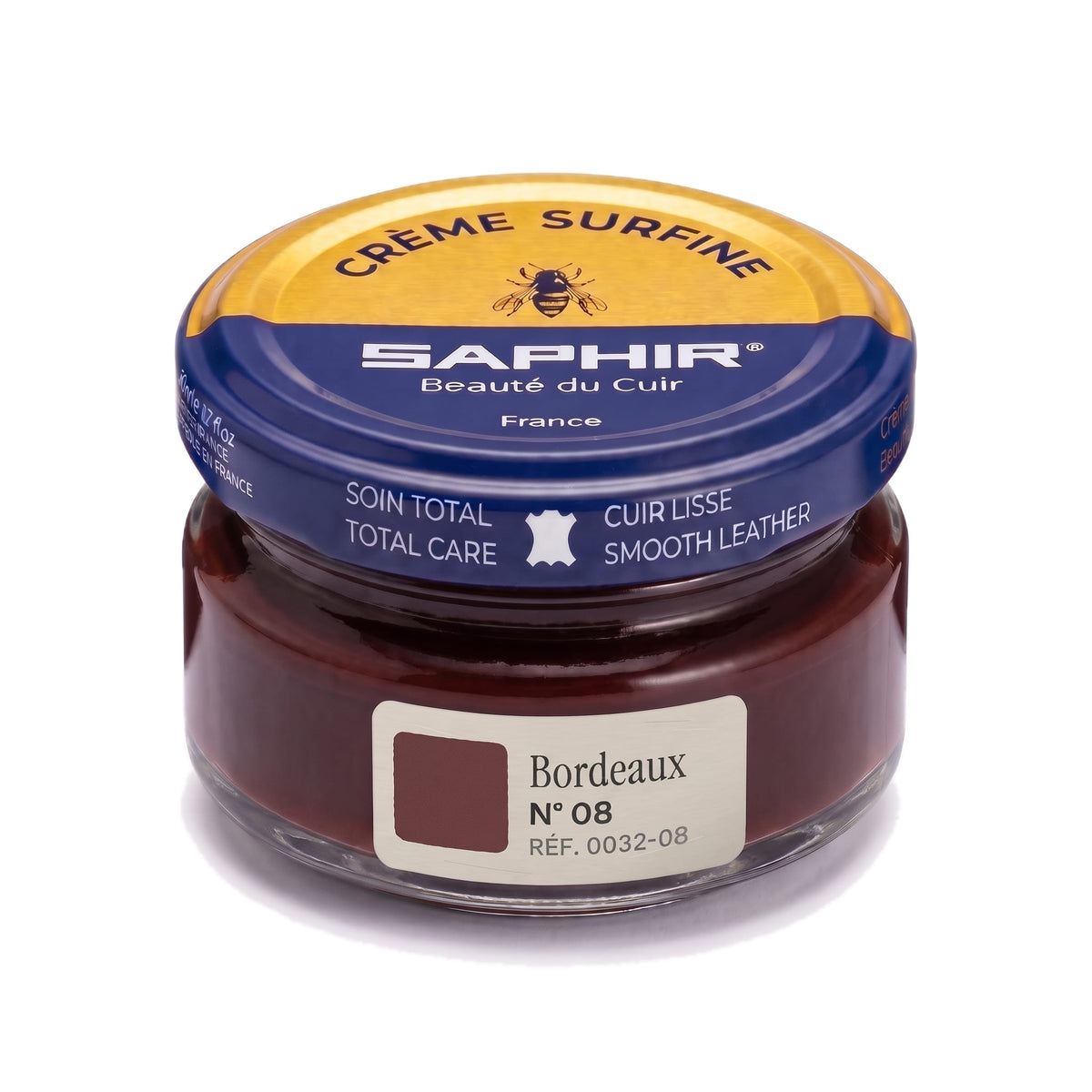 Crème Surfine Saphir Bordeaux, pot en verre de 50 ml