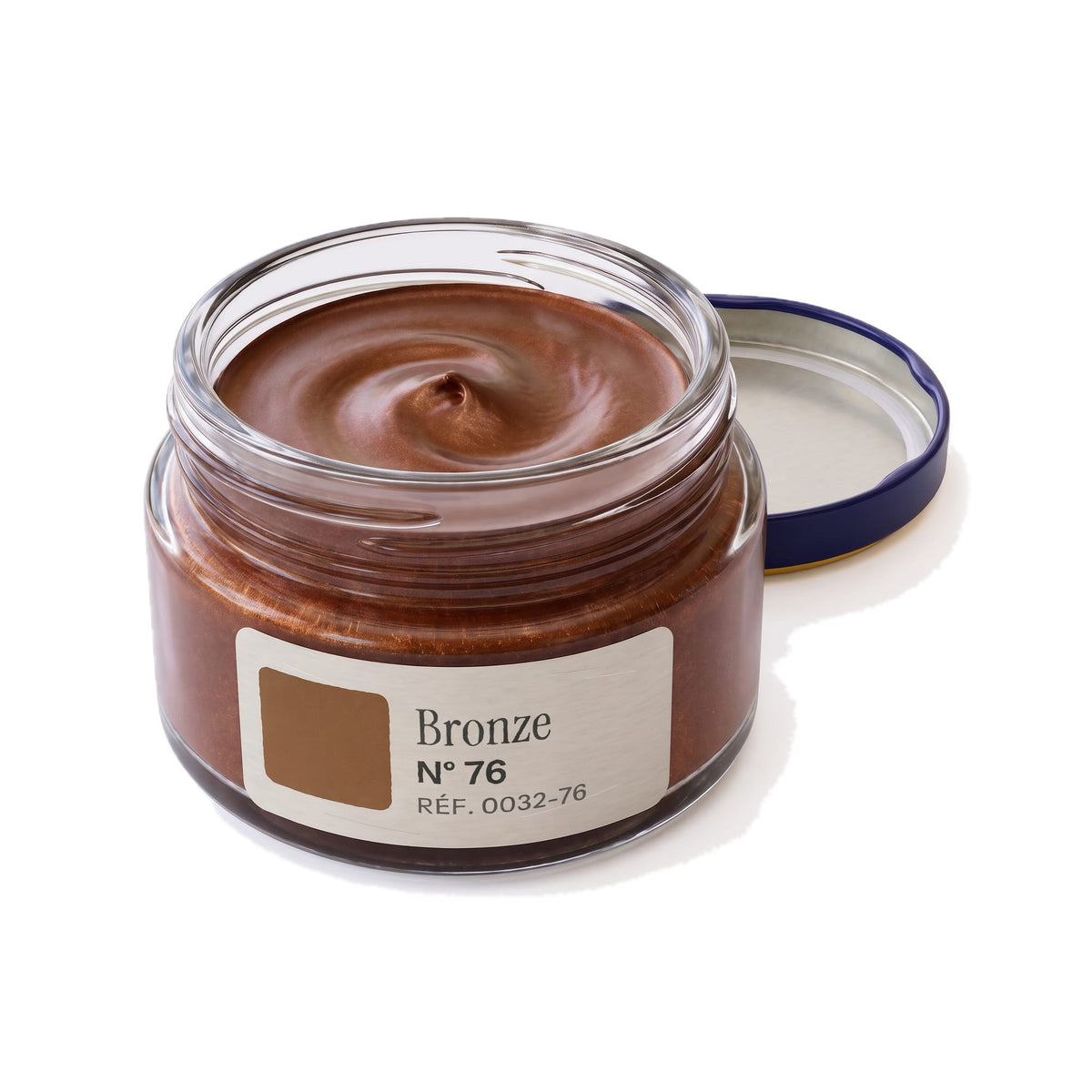 Crème Surfine Saphir Bronze, pot ouvert, crème visible