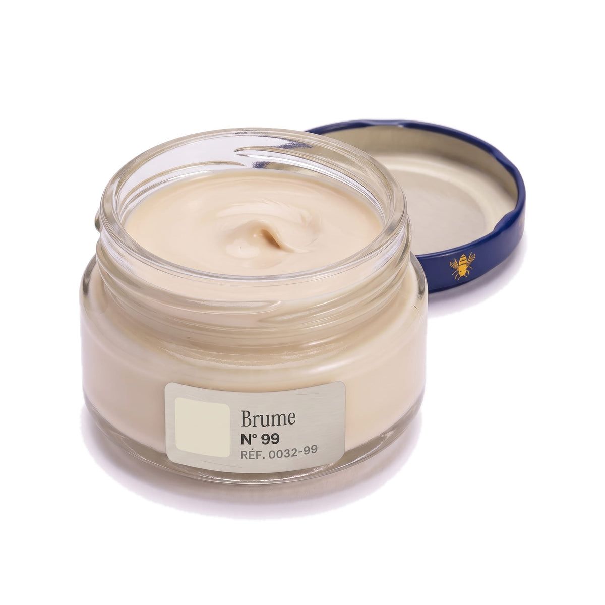 Crème Surfine Saphir Brume, pot ouvert, crème visible
