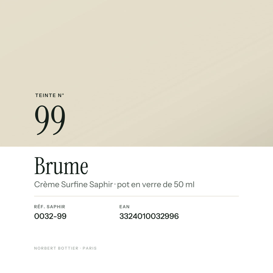 Teinte Brume n° 99 de la Crème Surfine Saphir, réf. 0032-99, EAN 3324010032996
