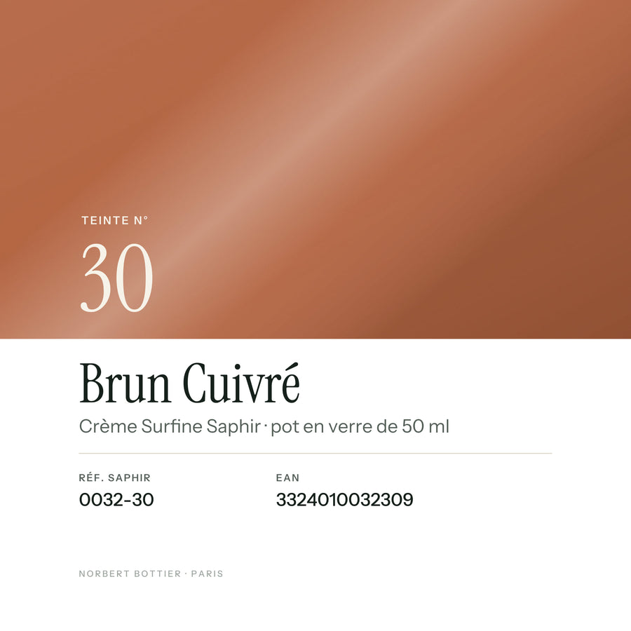Teinte Brun Cuivré n° 30 de la Crème Surfine Saphir, réf. 0032-30, EAN 3324010032309