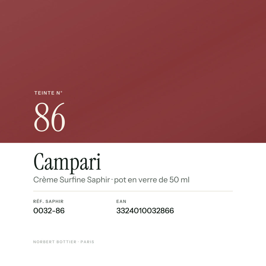 Teinte Campari n° 86 de la Crème Surfine Saphir, réf. 0032-86, EAN 3324010032866