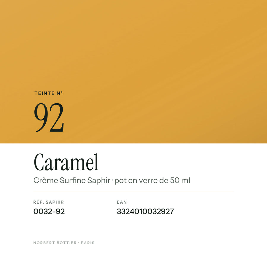 Teinte Caramel n° 92 de la Crème Surfine Saphir, réf. 0032-92, EAN 3324010032927