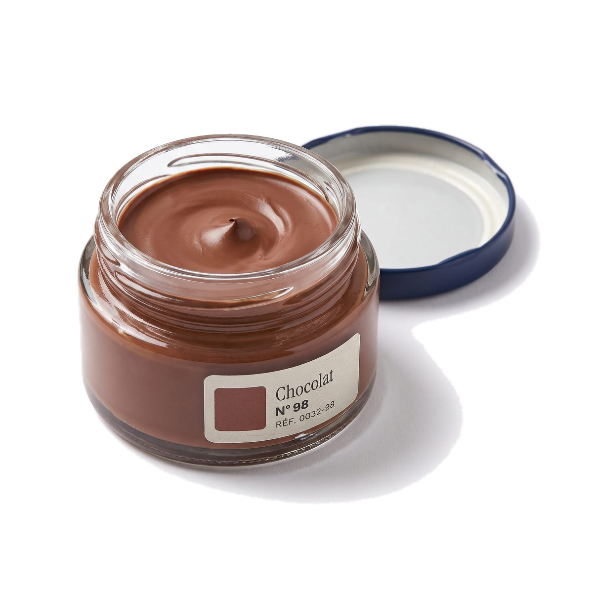 Crème Surfine Saphir Chocolat, pot ouvert, crème visible