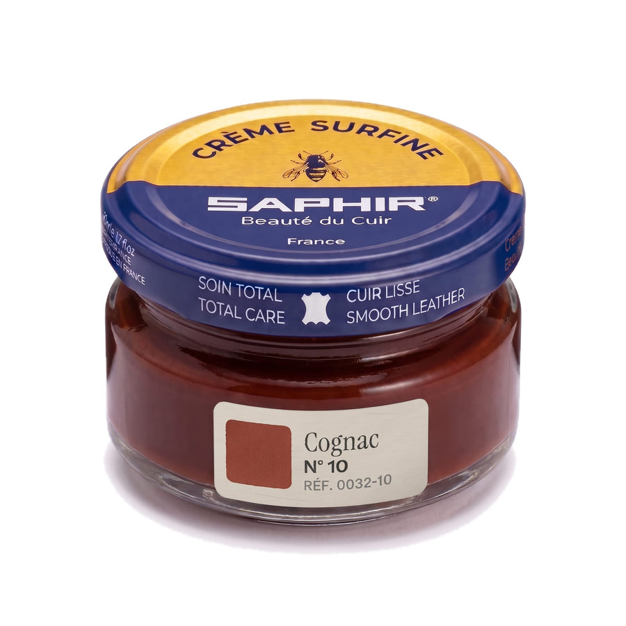 Crème Surfine Saphir Cognac, pot en verre de 50 ml