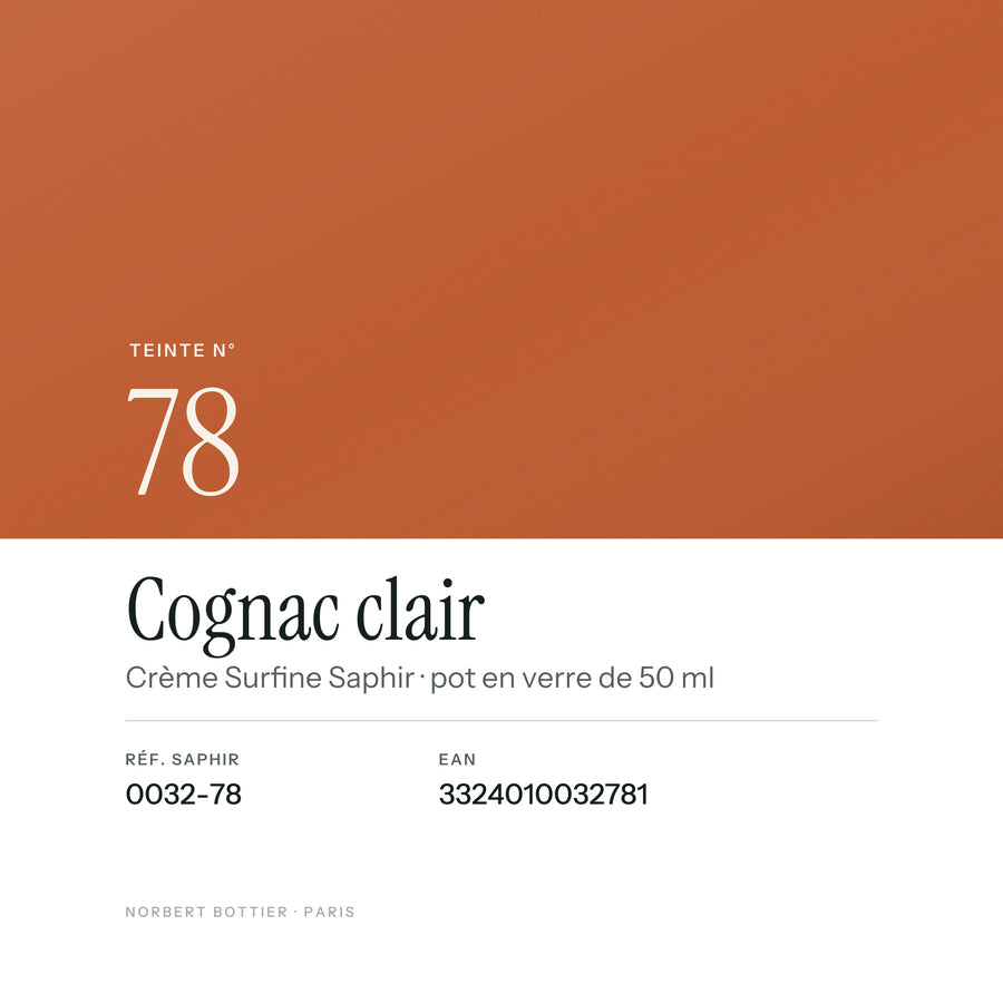 Teinte Cognac clair n° 78 de la Crème Surfine Saphir, réf. 0032-78, EAN 3324010032781