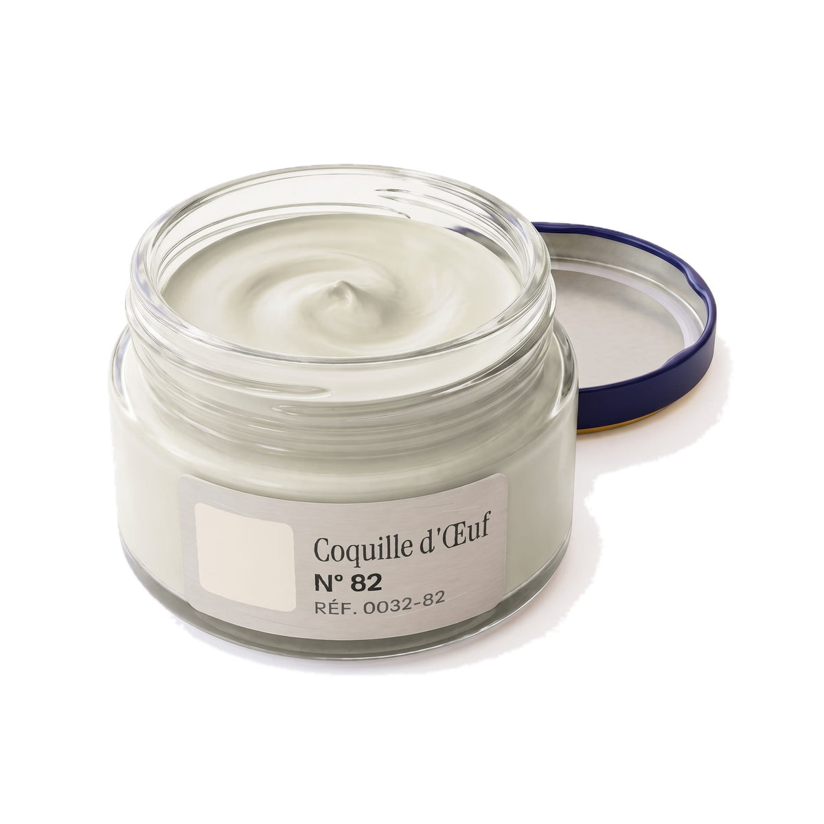 Crème Surfine Saphir Coquille d'Œuf, pot ouvert, crème visible