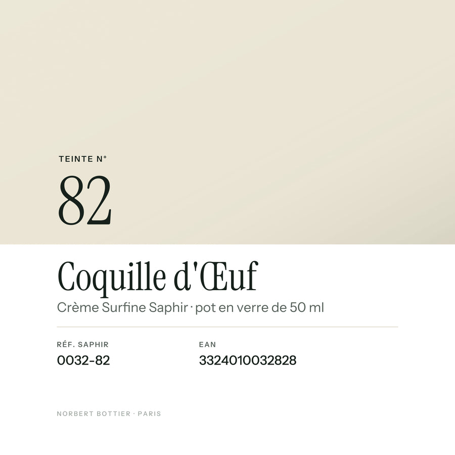 Teinte Coquille d'Œuf n° 82 de la Crème Surfine Saphir, réf. 0032-82, EAN 3324010032828