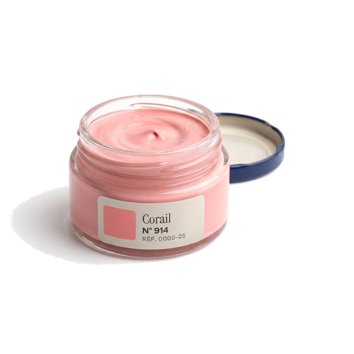 Crème Surfine Saphir Corail, pot ouvert, crème visible