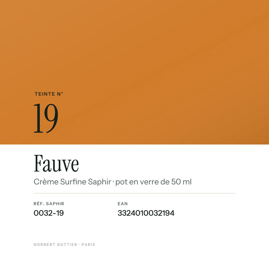 Teinte Fauve n° 19 de la Crème Surfine Saphir, réf. 0032-19, EAN 3324010032194