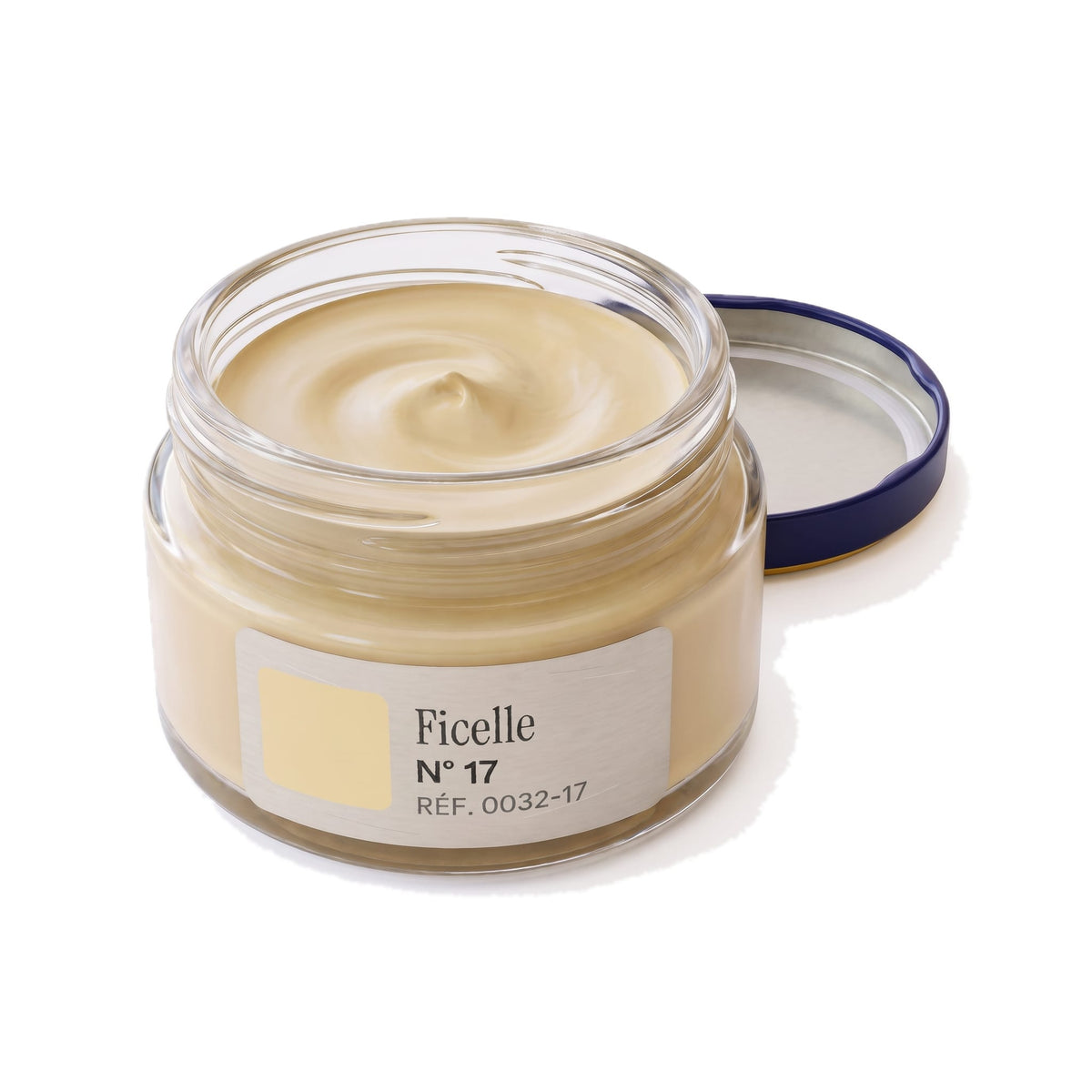 Crème Surfine Saphir Ficelle, pot ouvert, crème visible