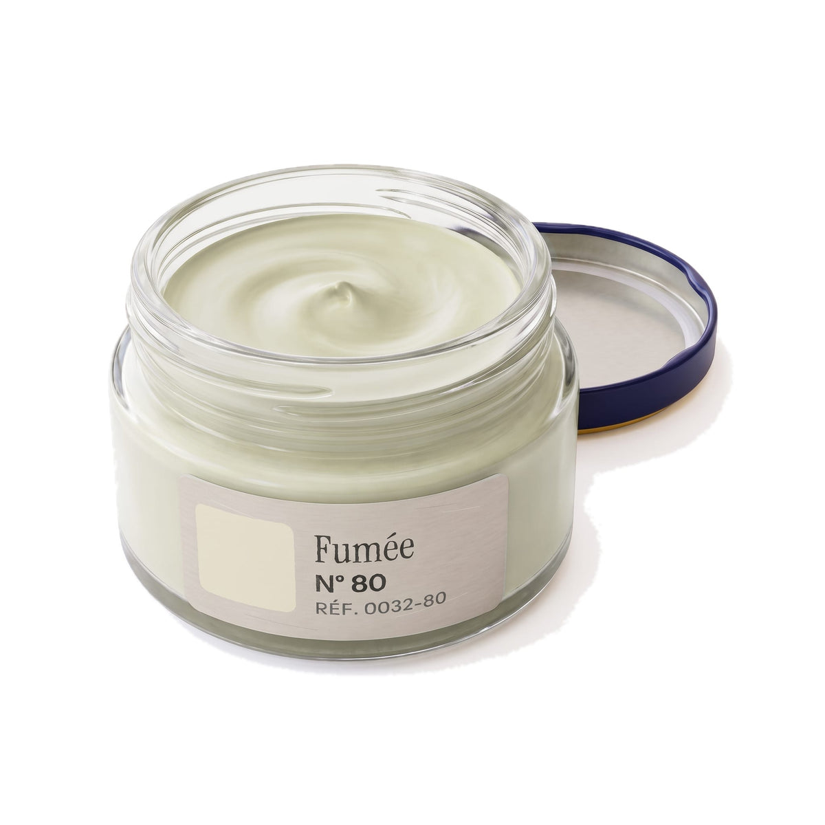 Crème Surfine Saphir Fumée, pot ouvert, crème visible