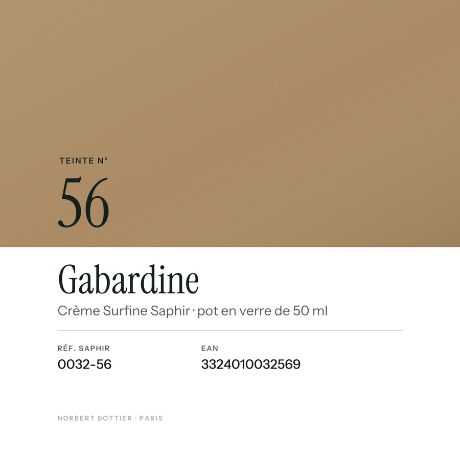 Teinte Gabardine n° 56 de la Crème Surfine Saphir, réf. 0032-56, EAN 3324010032569