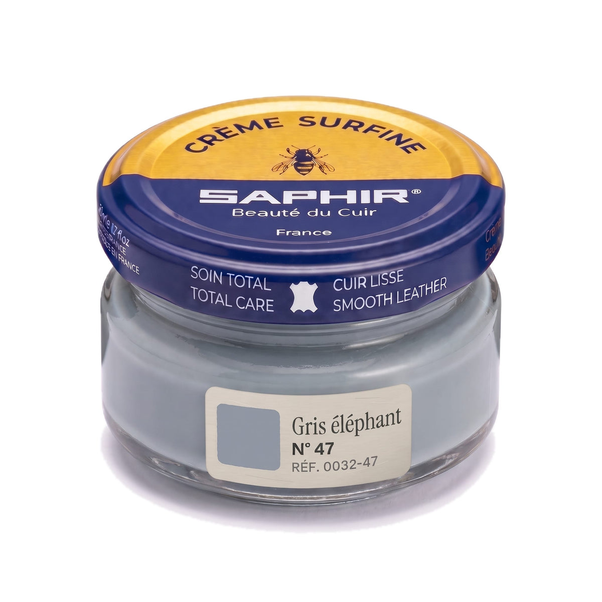 Crème Surfine Saphir Gris éléphant, pot en verre de 50 ml