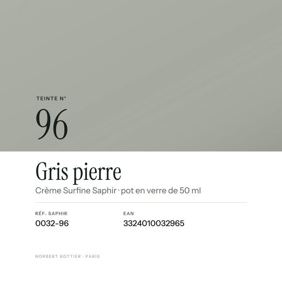 Teinte Gris pierre n° 96 de la Crème Surfine Saphir, réf. 0032-96, EAN 3324010032965