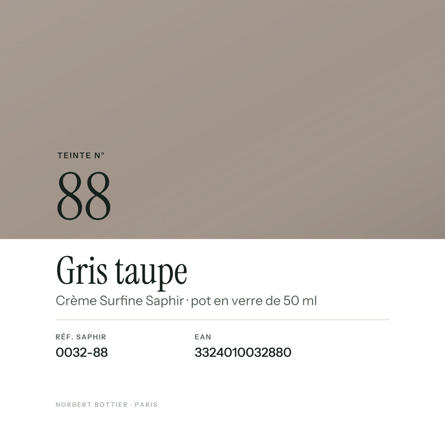 Teinte Gris taupe n° 88 de la Crème Surfine Saphir, réf. 0032-88, EAN 3324010032880