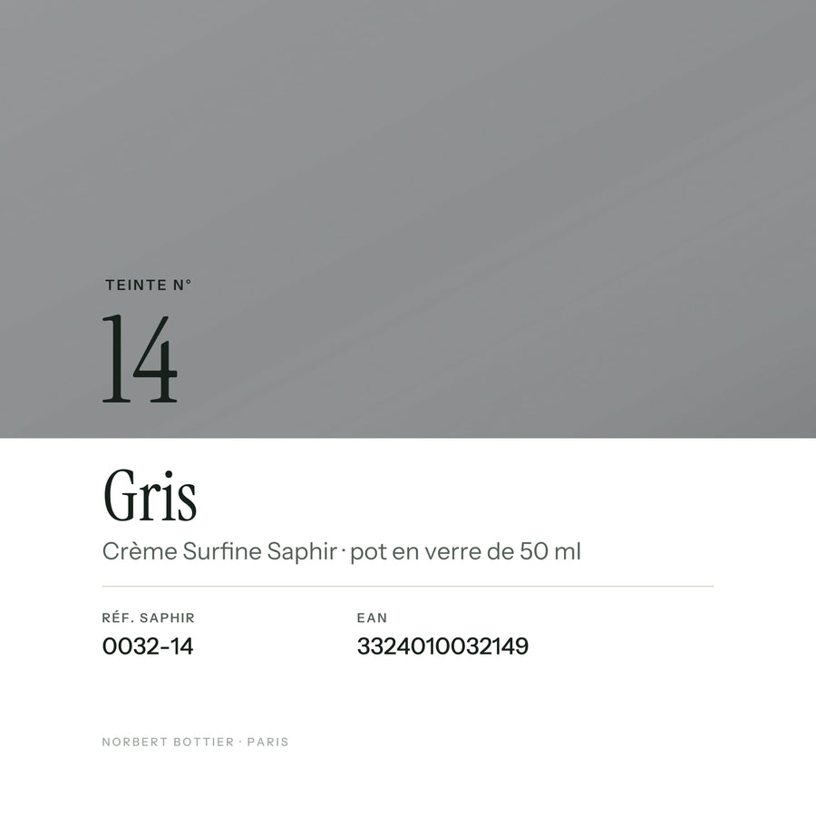 Teinte Gris n° 14 de la Crème Surfine Saphir, réf. 0032-14, EAN 3324010032149