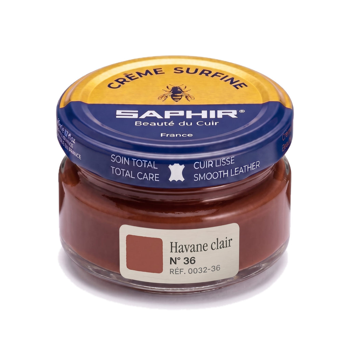 Crème Surfine Saphir Havane clair, pot en verre de 50 ml