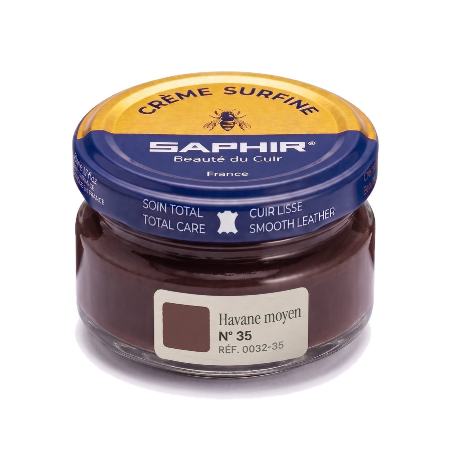 Crème Surfine Saphir Havane moyen, pot en verre de 50 ml