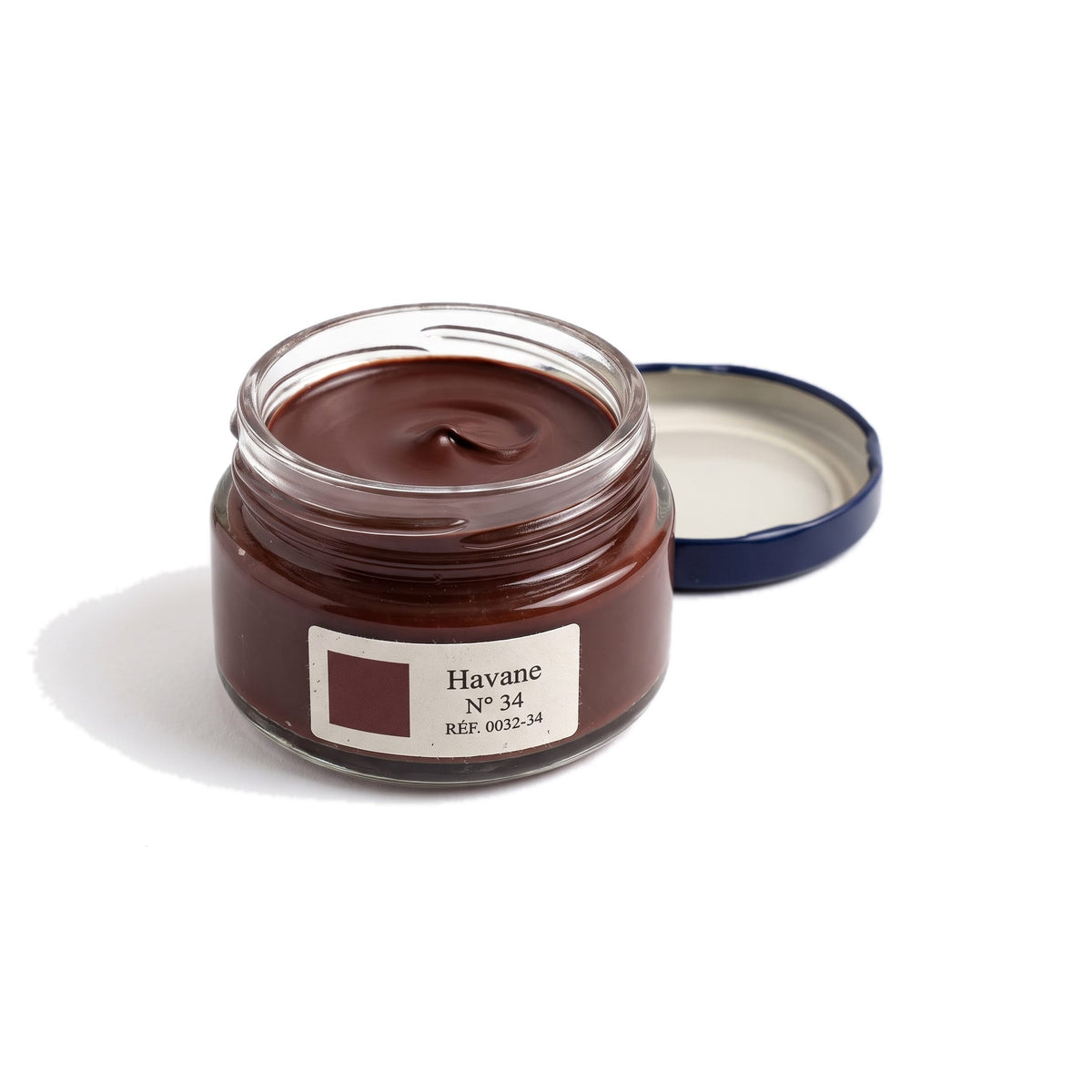 Crème Surfine Saphir Havane, pot ouvert, crème visible