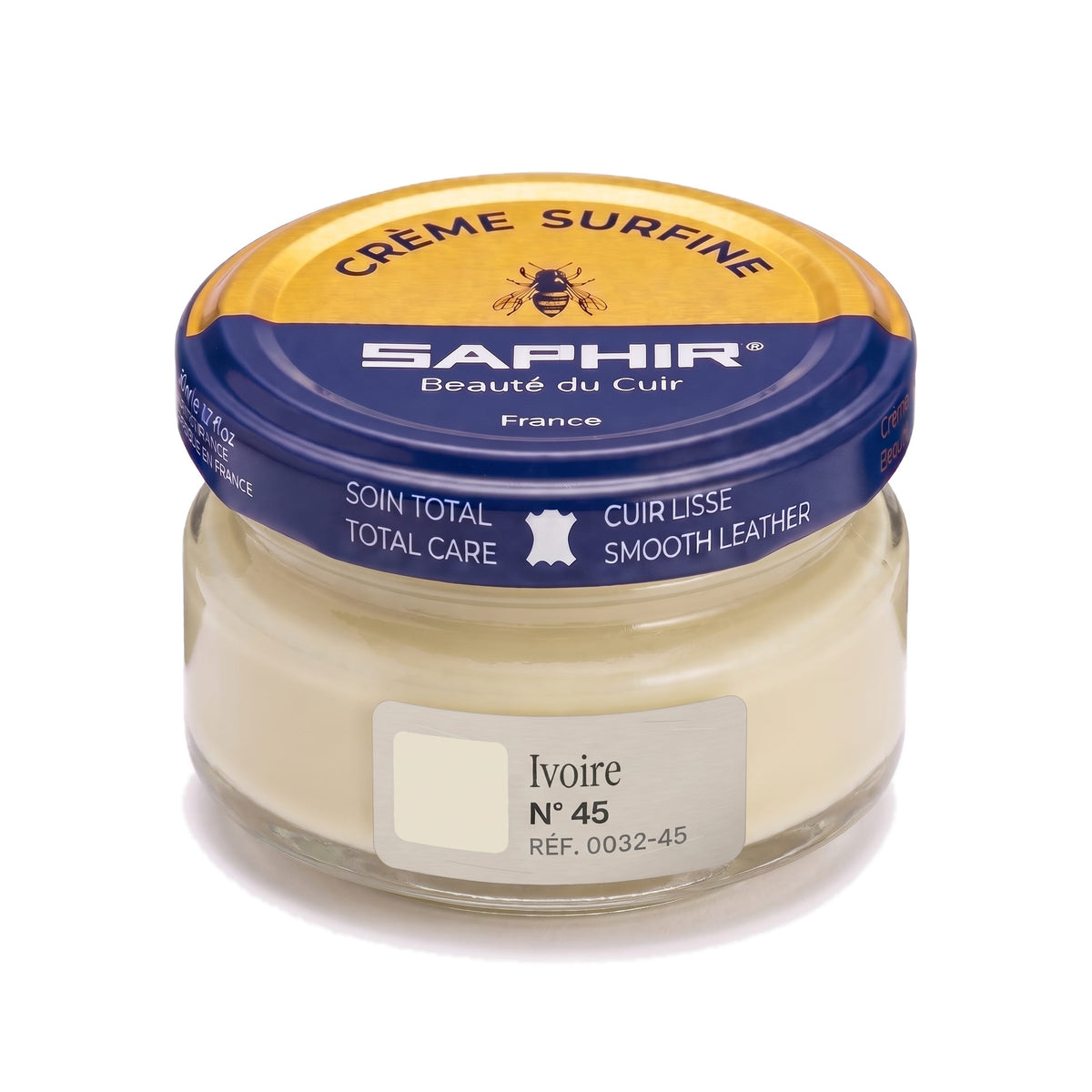 Crème Surfine Saphir Ivoire, pot en verre de 50 ml