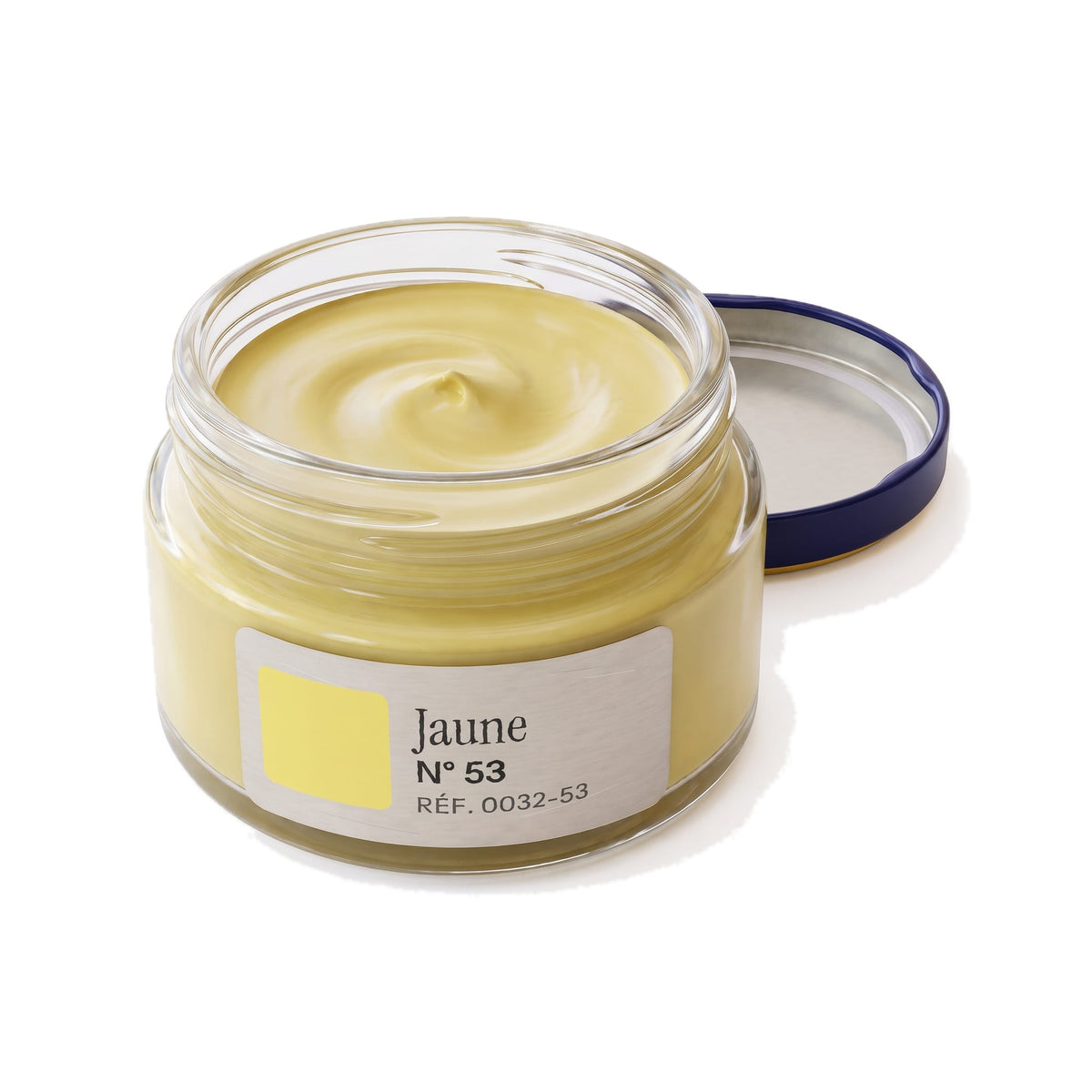 Crème Surfine Saphir Jaune, pot ouvert, crème visible