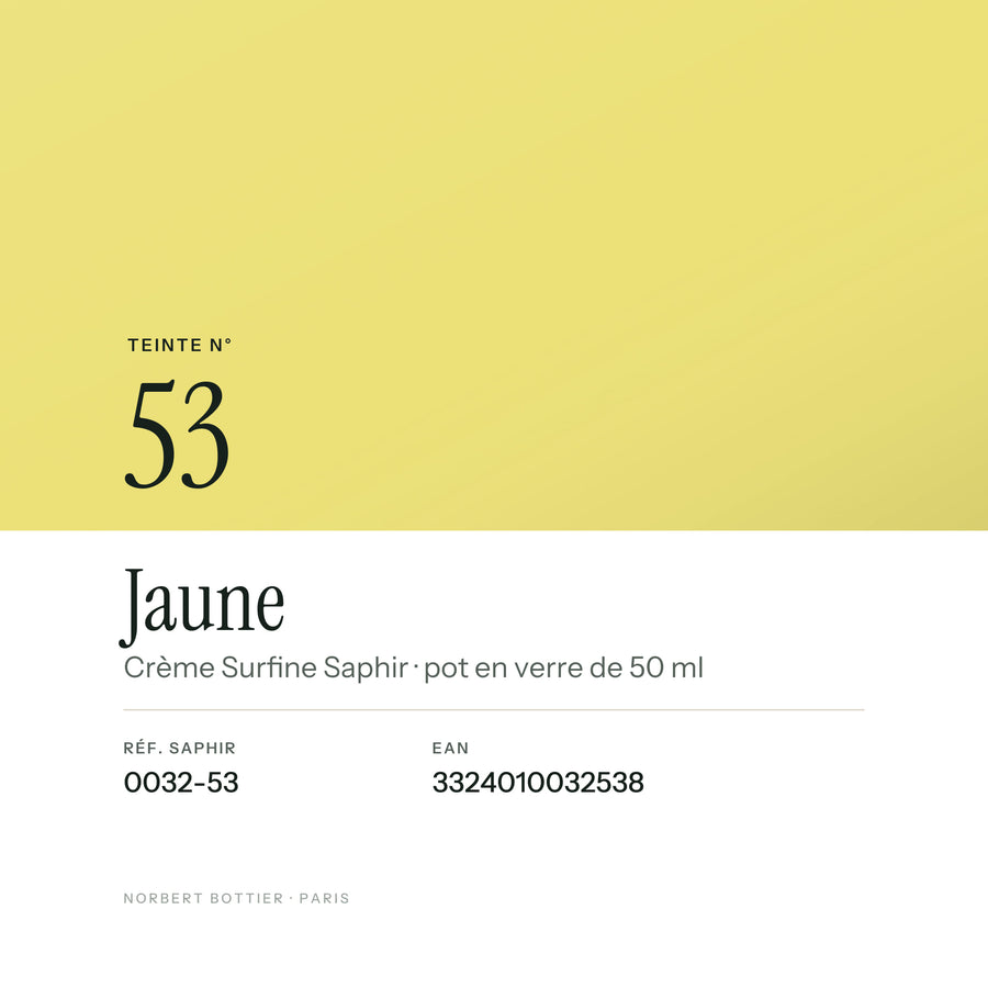 Teinte Jaune n° 53 de la Crème Surfine Saphir, réf. 0032-53, EAN 3324010032538