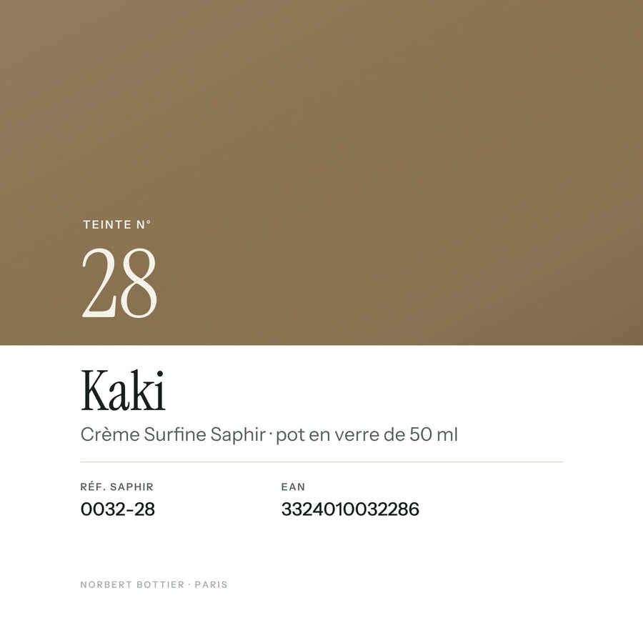 Teinte Kaki n° 28 de la Crème Surfine Saphir, réf. 0032-28, EAN 3324010032286