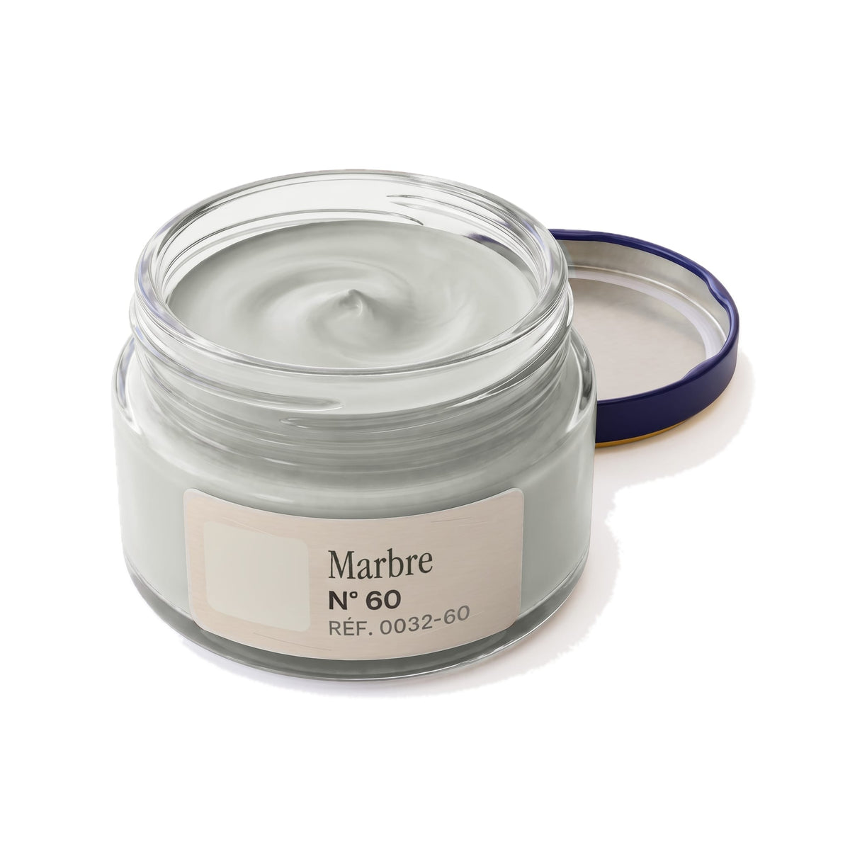 Crème Surfine Saphir Marbre, pot ouvert, crème visible