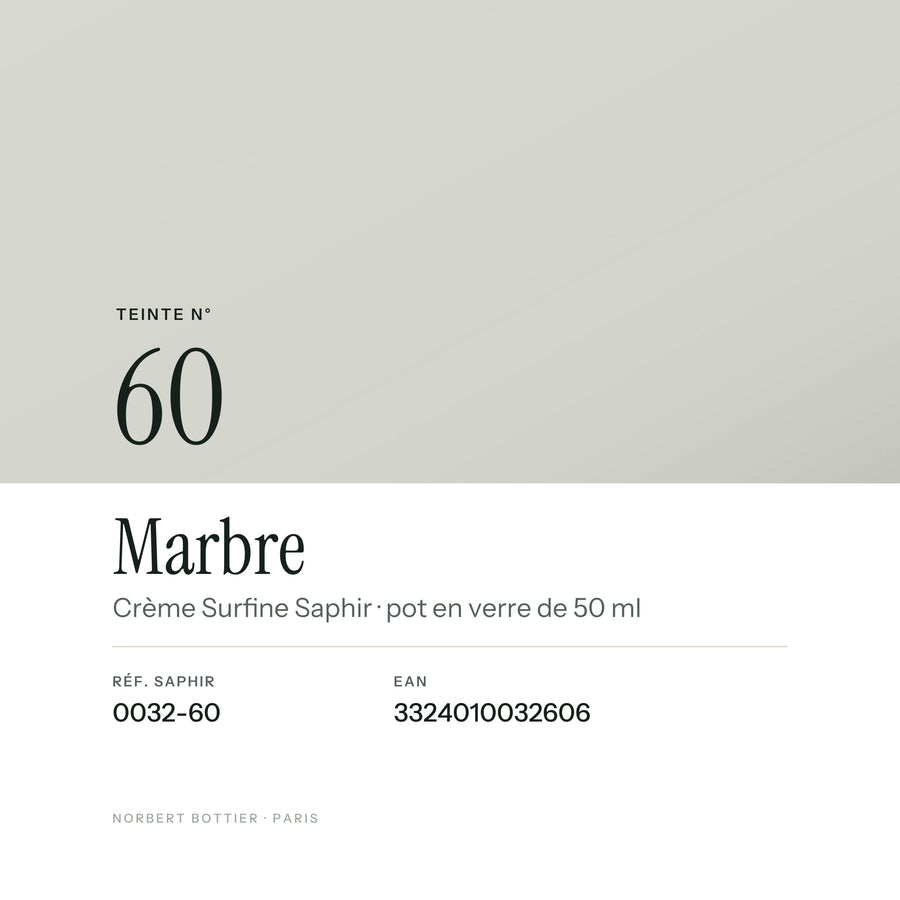 Teinte Marbre n° 60 de la Crème Surfine Saphir, réf. 0032-60, EAN 3324010032606