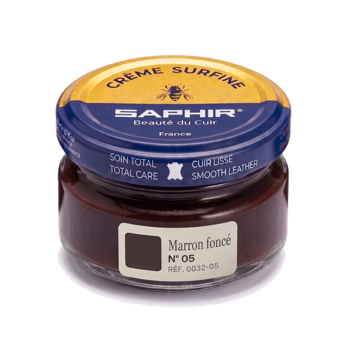 Crème Surfine Saphir Marron foncé, pot en verre de 50 ml