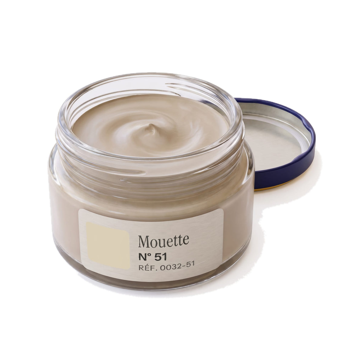 Crème Surfine Saphir Mouette, pot ouvert, crème visible