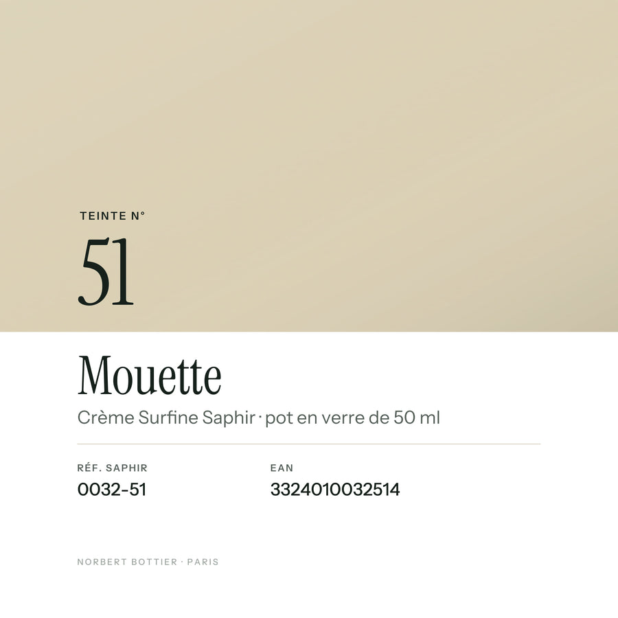 Teinte Mouette n° 51 de la Crème Surfine Saphir, réf. 0032-51, EAN 3324010032514