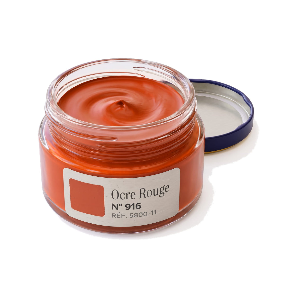 Crème Surfine Saphir Ocre Rouge, pot ouvert, crème visible