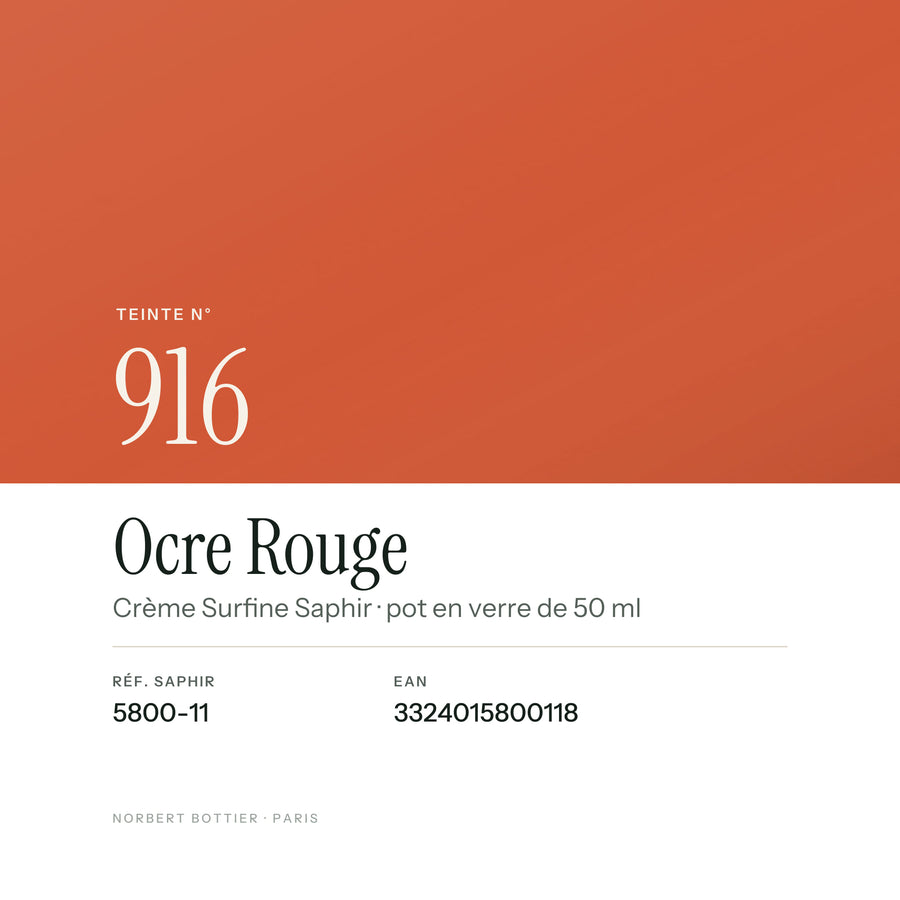 Teinte Ocre Rouge n° 916 de la Crème Surfine Saphir, réf. 5800-11, EAN 3324015800118