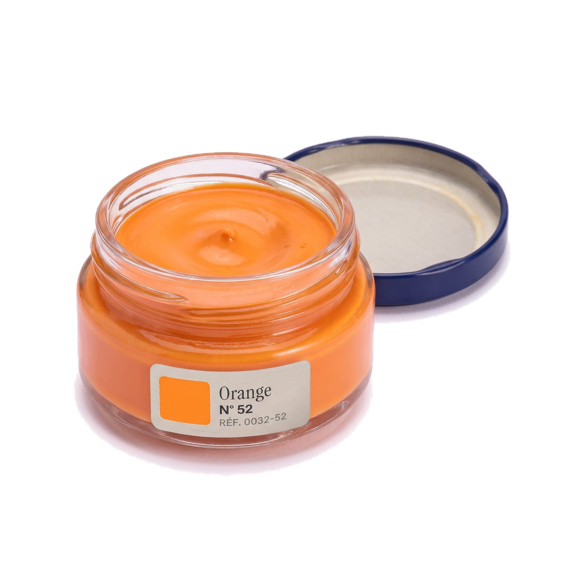 Crème Surfine Saphir Orange, pot ouvert, crème visible