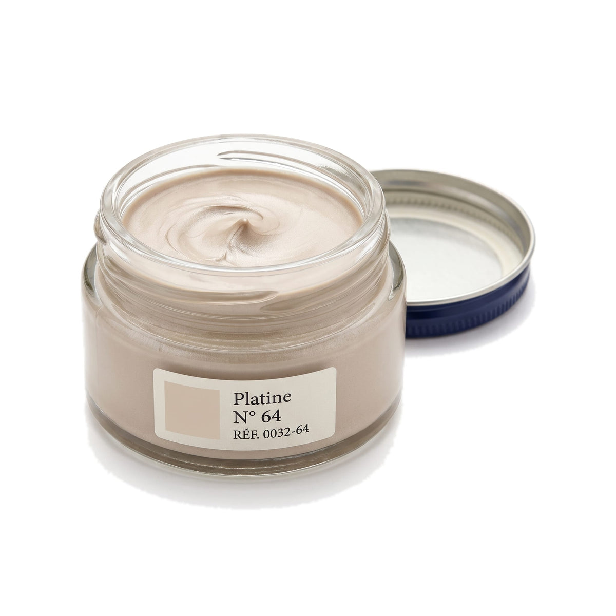 Crème Surfine Saphir Platine, pot ouvert, crème visible