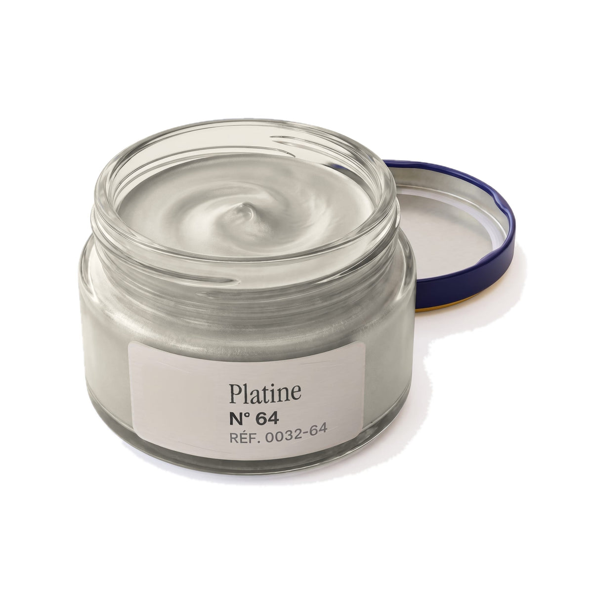 Crème Surfine Saphir Platine, pot ouvert, crème visible
