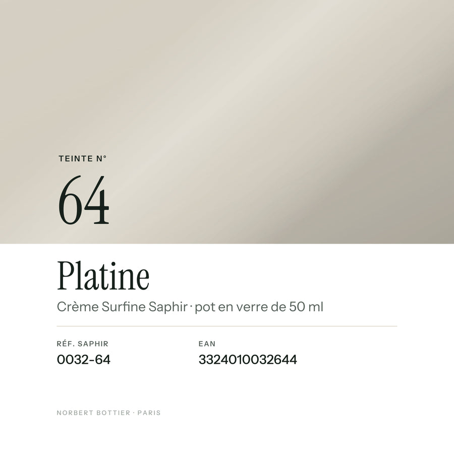 Teinte Platine n° 64 de la Crème Surfine Saphir, réf. 0032-64, EAN 3324010032644