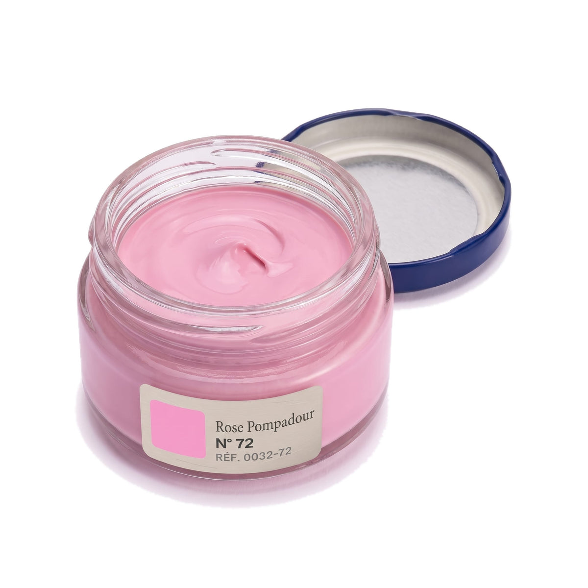 Crème Surfine Saphir Rose Pompadour, pot ouvert, crème visible