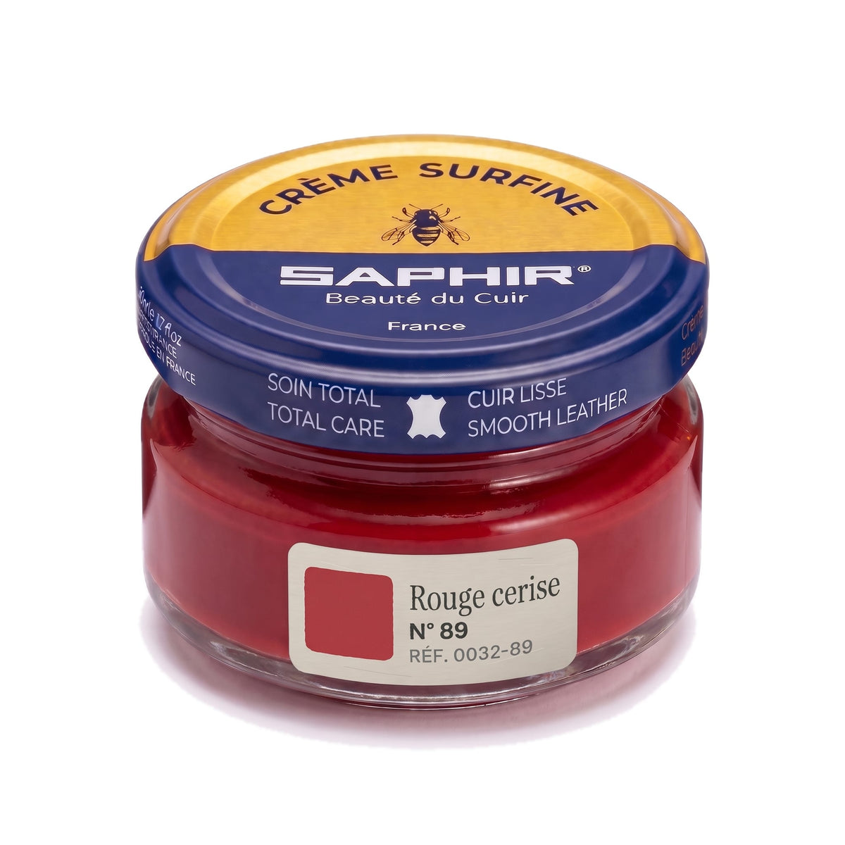 Crème Surfine Saphir Rouge cerise, pot en verre de 50 ml