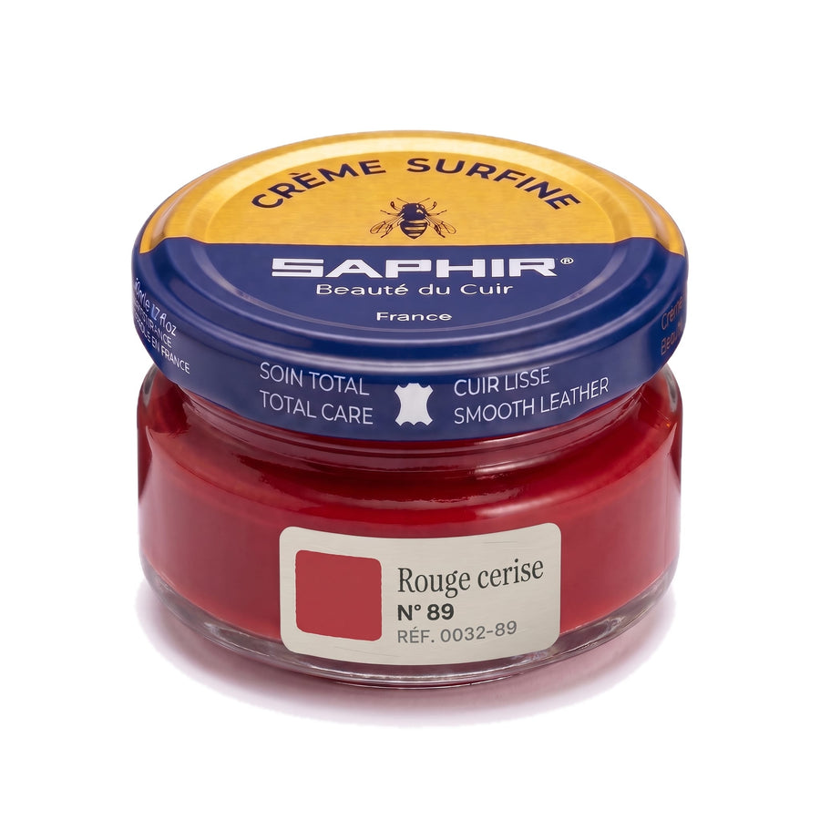 Crème Surfine Saphir Rouge cerise, pot en verre de 50 ml