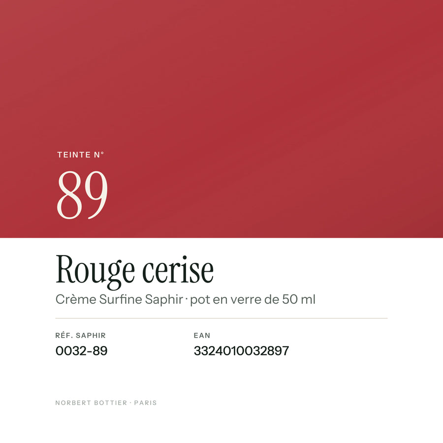 Teinte Rouge cerise n° 89 de la Crème Surfine Saphir, réf. 0032-89, EAN 3324010032897