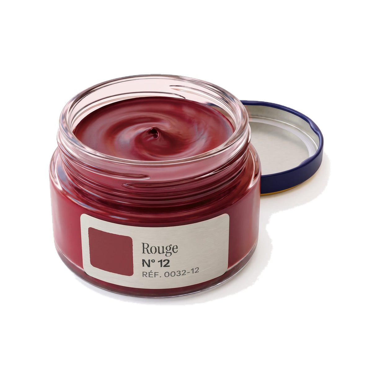 Crème Surfine Saphir Rouge n°12, pot ouvert, crème visible